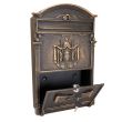 Cutie postala aluminiu, bronz antic