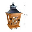Felinar decorativ din lemn cu led 19x19x36 cm