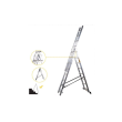 Scara Aluminiu 3 tronsoane 6 trepte max 3.71m