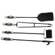 Set accesorii semineu 4 piese nichel acoperit