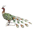 Decoratiune metalica pentru gradina, paun verde 62x23x43 cm