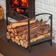 Suport lemne semineu Negru 40x31x37 cm