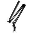Lampa de birou 2 in 1, cu prindere masa, brat flexibil, 3 culori lumina, 10 niveluri, USB, negru, 3x37 cm, Izoxis
