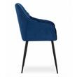 Scaune stil scandinav, set 2 buc, Artool, Nugat, catifea, metal, bleumarin si negru, 58x54.5x91 cm