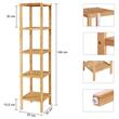 Raft depozitare, Songmics, bambus, 5 polite, natur, 4.6 kg, 33x33x146 cm