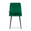 Set 4 scaune stil scandinav, Artool, Lava, catifea, metal, verde si negru, 43x51x90 cm