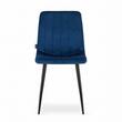 Set 4 scaune stil scandinav, Artool, Lava, catifea, metal, bleumarin si negru, 43x51x90 cm