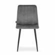 Set 4 scaune stil scandinav, Artool, Lava, catifea, metal, gri si negru, 43x51x90 cm