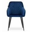 Scaune stil scandinav, set 2 buc, Artool, Nugat, catifea, metal, bleumarin si negru, 58x54.5x91 cm