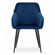 Scaun stil scandinav, Artool, Nugat, catifea, metal, bleumarin si negru, 58x54.5x91 cm