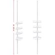 Raft pentru baie/dus, Vasagle, reglabil, inox, 4 rafturi, alb, 85-305 cm