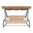 Balansoar gradina, Springos, 4 locuri, maro, crem, 230x130x162 cm, functie pat, max 300 kg