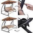 Balansoar gradina, Springos, 4 locuri, maro, crem, 230x130x162 cm, functie pat, max 300 kg