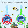 Masca snorkeling cu tub pentru copii model rechin, albastra