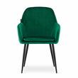 Scaun stil scandinav, Artool, Lugo, catifea, metal, verde si negru, 57.5x56.5x86.5 cm