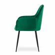 Scaun stil scandinav, Artool, Lugo, catifea, metal, verde si negru, 57.5x56.5x86.5 cm