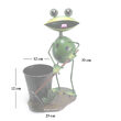 Decoratiune metalica pentru gradina, broasca cu galeata 23x16x33 cm