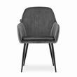 Scaun stil scandinav, Artool, Lugo, catifea, metal, gri si negru, 57.5x56.5x86.5 cm