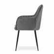 Scaun stil scandinav, Artool, Lugo, catifea, metal, gri si negru, 57.5x56.5x86.5 cm