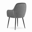 Scaun stil scandinav, Artool, Lugo, catifea, metal, gri si negru, 57.5x56.5x86.5 cm