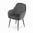 Scaun stil scandinav, Artool, Lugo, catifea, metal, gri si negru, 57.5x56.5x86.5 cm