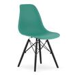 Set 4 scaune stil scandinav, Artool, Osaka, PP, lemn, verde si negru, 46x54x81 cm