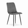 Set 4 scaune stil scandinav, Artool, Lava, catifea, metal, gri si negru, 43x51x90 cm