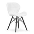 Set 4 scaune stil scandinav, Artool, Lago, piele ecologica, lemn, alb si negru, 47.5x52x74 cm