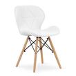 Set 4 scaune stil scandinav, Artool, Lago, piele ecologica, lemn, alb, 47x38x73 cm