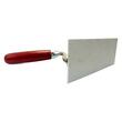 Mistrie inox, Olejnik, trapez, lata, sudata cu laser, 140 mm, maner lemn, Rosu