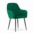Scaune stil scandinav, set 2 buc, Artool, Lugo, catifea, metal, verde si negru, 57.5x56.5x86.5 cm