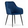 Scaune stil scandinav, set 2 buc, Artool, Nugat, catifea, metal, bleumarin si negru, 58x54.5x91 cm