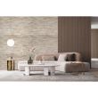 Panou decorativ, PVC, model piatra 3D, nuante crem, 96x48.5 cm 