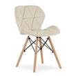 Set 4 scaune stil scandinav, Artool, Lago, catifea, lemn, bej, 47x52x74 cm