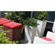 Ghiveci de flori patrat, 32.5 x 32.5 cm, 21/49 L, imitatie ratan, alb, Strend Pro 