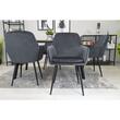 Scaun stil scandinav, Artool, Lugo, catifea, metal, gri si negru, 57.5x56.5x86.5 cm
