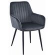 Scaune bucatarie/living, set 2 buc, Artool, Solden, catifea, metal, gri inchis si negru, 55x45.5x83.5 cm