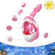 Masca snorkeling cu tub pentru copii model rechin, roz