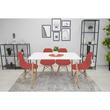 Set 4 scaune stil scandinav, Artool, Osaka, PP, lemn, vermilion, 46x54x81 cm