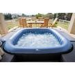 Piscina jacuzzi, gonflabila, patrata, cu pompa 1800 L/h, filtru, prelata acoperire, negru si albastru, 930 L, 6 persoane, 185x185x68 cm, MSpa