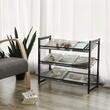 Suport depozitat incaltaminte, Songmics, 3 polite, metal, negru, 74x30.7x62.8 cm