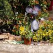 Decoratiune gradina metalica soarece 26x18x53cm