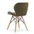 Scaun stil scandinav, Artool, Lago, catifea, lemn, maro, 47x52.5x74 cm