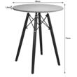 Masa stil scandinav, Leobert, rotund, MDF si lemn, maro rustic, 60x73 cm