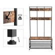Cuier cu 2 rafturi pentru incaltaminte, Vasagle, banca, pal si metal, negru, 100x40x186 cm