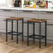 Set 2 scaune de bucatarie/bar, Artool, pal si otel, maro rustic, negru, 40x30x65 cm