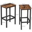 Set 2 scaune de bucatarie/bar, Artool, pal si otel, maro rustic, negru, 40x30x65 cm