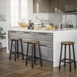 Set 2 scaune de bucatarie/bar, Artool, pal si otel, maro rustic, negru, 32x65 cm