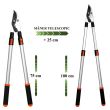 Foarfeca pentru crengi, cu maner telescopic 75-100 cm, Strend Pro