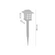 Lampa solara de gradina, LED, 8.5x8.5x38.5 cm, Alya 